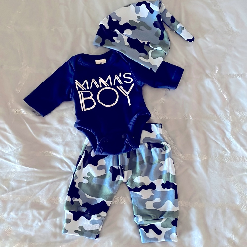 NWOT preemie camo outfit